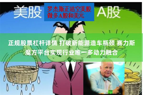 正规股票杠杆详情 打破新能源造车瓶颈 赛力斯魔方平台实现行业唯一多动力融合