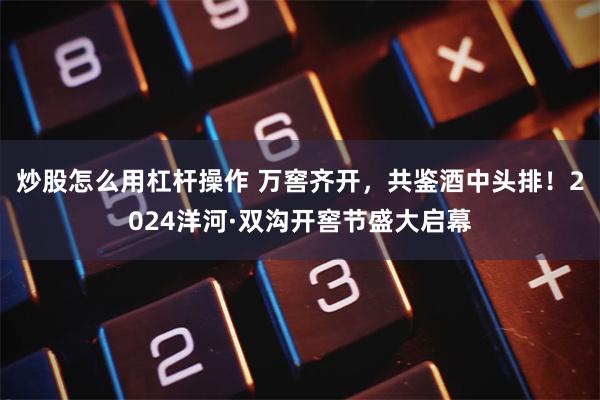 炒股怎么用杠杆操作 万窖齐开，共鉴酒中头排！2024洋河·双沟开窖节盛大启幕