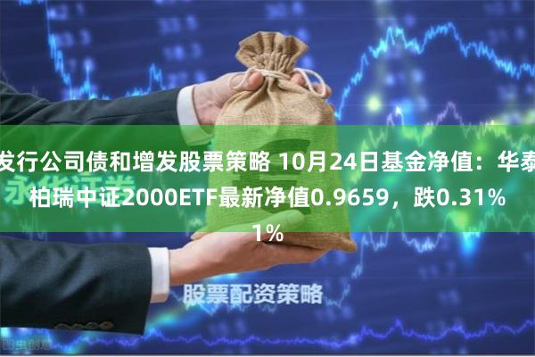 发行公司债和增发股票策略 10月24日基金净值：华泰柏瑞中证2000ETF最新净值0.9659，跌0.31%