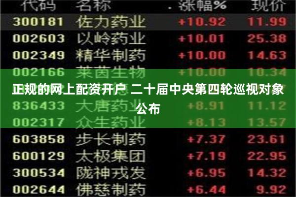 正规的网上配资开户 二十届中央第四轮巡视对象公布