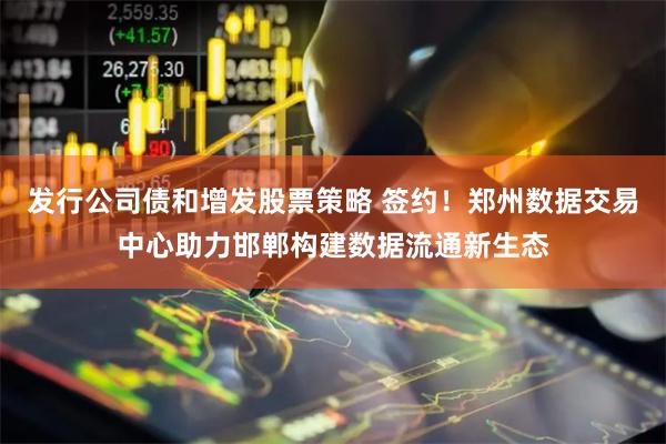 发行公司债和增发股票策略 签约！郑州数据交易中心助力邯郸构建数据流通新生态
